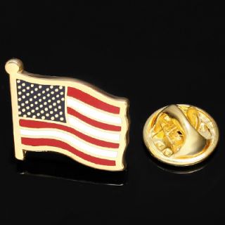  AMERICAN USA FLAG GOLD PLATED LAPEL PIN BADGE HAT PIN TIE TACK PIN 