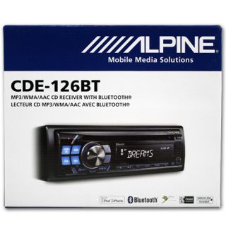 alpine cde 126bt in dash cd  car radio specifications