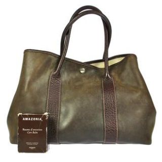 Authentic Hermes Garden Party ia Hand Tote Bag Brown Made in 