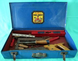 American Tool Chest Vintage Toy Tool Box Tools and More Look