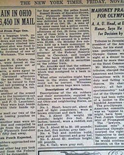 Alvin Karpis Garrettsville Train Robbery 1935 Newspaper