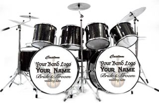 Miniature Drums Personalized Custom Wedding Cake Topper Table Display 