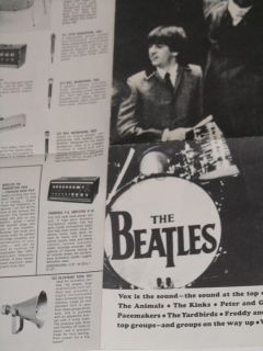   Beatles Poster Catalog Brochure for Vox Amps Guitars Drums