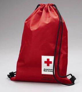 New American Red Cross Drawstring Backpack Bag Red