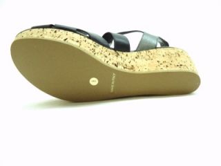amalfi by rangoni serra cork antracite black sandal size 9n