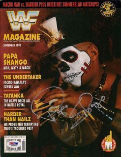 Papa Shango Signed WWF Magazine PSA DNA COA September 1992 WWE 