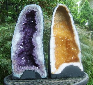 Cathedral Geodes Set Perfectly Matched Amethyst Citrine 63 lbs Violet 
