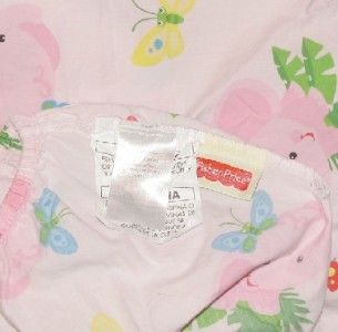 Fisher Price Fitted Crib Sheet Pink Rainforest Leopard Elephant Leaves 