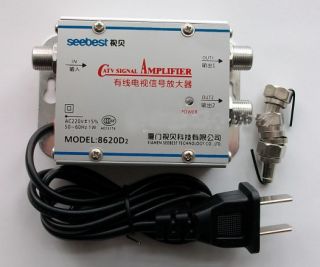 20dB Cable TV Antenna Signal Amplifier Amp Splitter Booster Enhance 