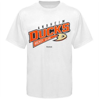 Anaheim Ducks Reebok White Hockey Sweep T Shirt Sz XL