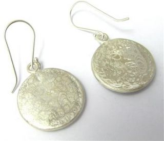 Ancient Fragment Green Roman Glass 925 Silver Earrings