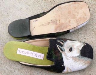 Amy Jo Gladstone 7 7 5 M Needlepoint Horse Mules Shoes