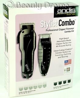 Andis Pro Stylist Combo Envy Clipper T Ouliner Trimmer Black Combo Kit 