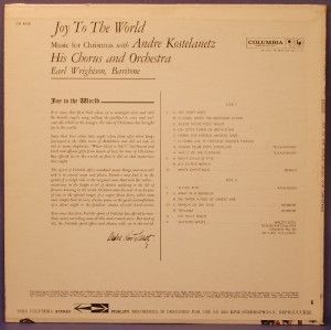 Andre Kostelanetz Joy to The World LP Columbia Stereo
