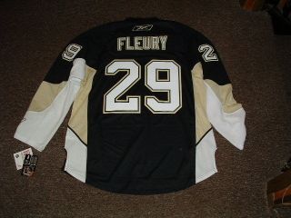 Marc Andre Fleury 29 Pittsburgh Penguins Black Premier Hockey Jersey L 
