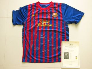   Signed Shirt Jersey Fabregas Xavi Iniesta Villa Messi COA