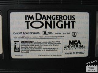 Dangerous Tonight VHS Madchen Amick, Anthony Perkins, Dee Wallace 