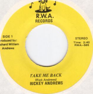 Rickey Andrews RARE Atlanta 70s Soul 45 on RWA Next Time