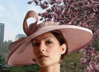 André Pink Ladies Ladys Large Brim Spring Summer Hat