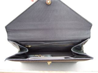 Vintage Andrew Geller Small Sleek Handbag Silvery Charcoal with Coin 