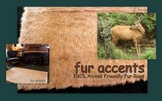 Faux Fur Accent Rug Runner Plush Deer Skin Hide Mink Pelt Throw 5 