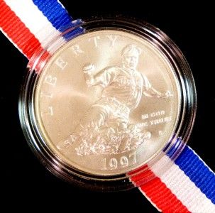 1997 S JACKIE ROBINSON UNC. SILVER DOLLAR FROM ORIGINAL OWNER   WHITE 