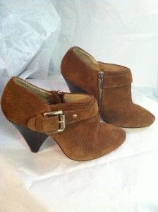 Michael Michael Kors Annable Brown Suede Leather Ankle Booties Size 7 