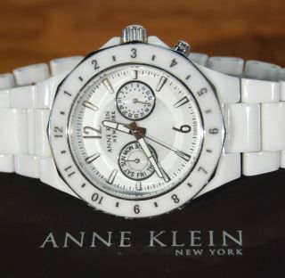 Anne Klein New York Womens White Ceramic 12 1979WMWB Watch 