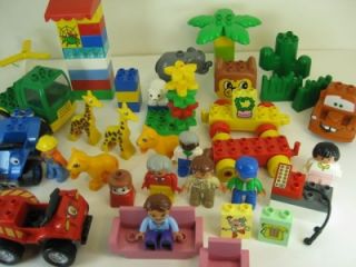 Big Lot Of Lego Duplo Building Blocks People & Animals 190 Pieces