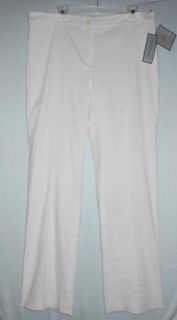 Anne Klein New York White Linen Blend Career Dressy Pants 14 $195 