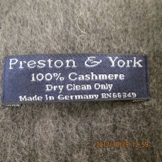   Cashmere Scarf Made in West Germany for Preston York Dark Gray