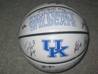   Wildcats Team Signed Basketball Anthony Davis John Calipari Hot