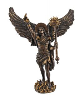 Archangel Uriel Statue Battle Angel W/ Mace Torch
