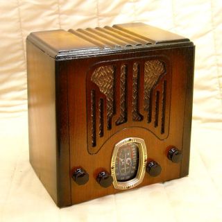 Old Antique Wood Crosley Vintage Tube Radio Restored Working Tombstone 