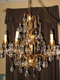 Antique Brass Leaf Crystal Chandelier Simply Gorgeous