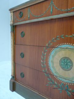 Antique Faux Painted Neoclassic Chest Drawers Dresser