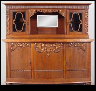 Antique Old World Bar Credenza Sideboard China Cabinet Furniture 