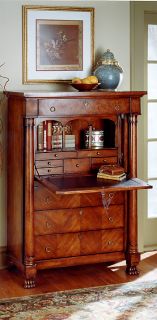 ANTIQUE STYLE DROP FRONT SECRETARY WRITING OFFICE DESK CHERRY WOOD 