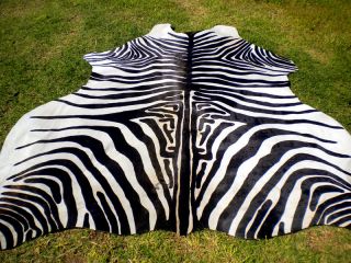 Zebra Print Printed Cowhide Skin Rug Cow Hide DC3693