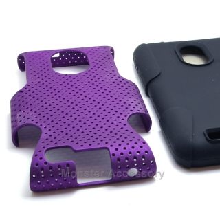 Purple Apex 2 in 1 Hybrid Gel Hard Case Samsung Galaxy S2 Epic 4G 