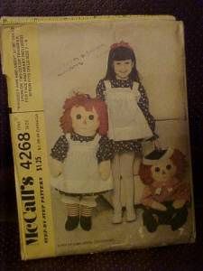 1974 McCalls Raggedy Ann Andy Doll Pattern 4268