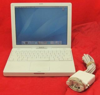 White Apple iBook G4 A1133 1 3GHz 512MB RAM 40GB HDD Laptop Leopard OS 