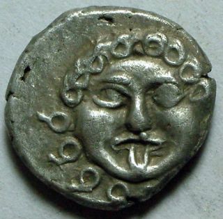 APOLLONIA PONTIKA Rare Ancient Silver Greek Coin Anchor Gorgoneion 