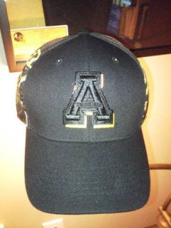 LIDS APPALACHIAN STATE MOUNTAINEERS HAT BLACK STRETCH FITTED L XL