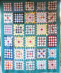 Vibrant Checkerboard Block Antique Vintage Quilt Superb