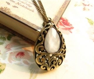 Vintage Antique Water Drop Carved Hollow Necklace