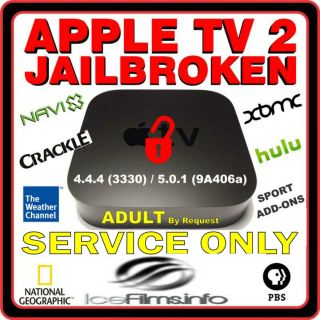 APPLE TV 2 UNTETHERED JAILBREAK IOS 4 4 with Extras SERVICE ONLY