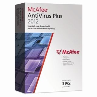 McAfee Anti Virus Plus 2012 3 Users AntiSpyware
