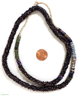 Aja Chevron Venetian Striped Glass Trade Beads Slices African