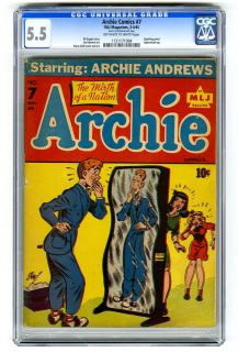 ARCHIE COMICS #7 CGC 5.5 OW/W 2ND HIGHEST ONLY 9 UNIVERSAL COPIES 